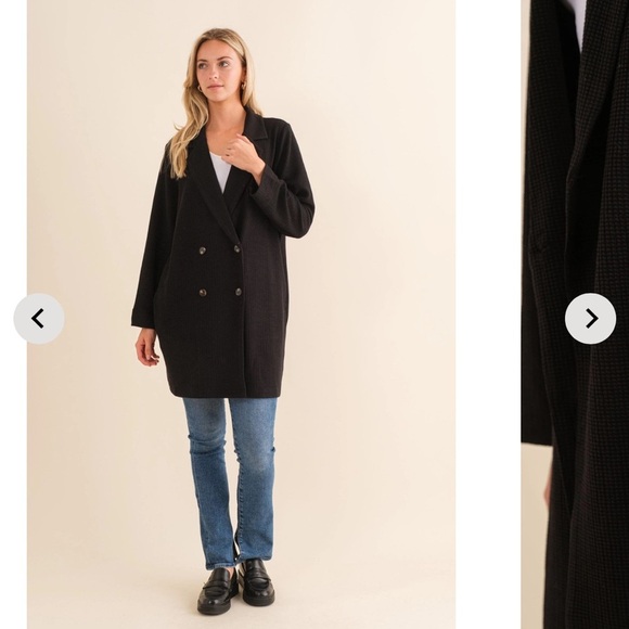 Cozy Co Waffle Knit Long Cardigan Black Knit size small - Picture 13 of 14